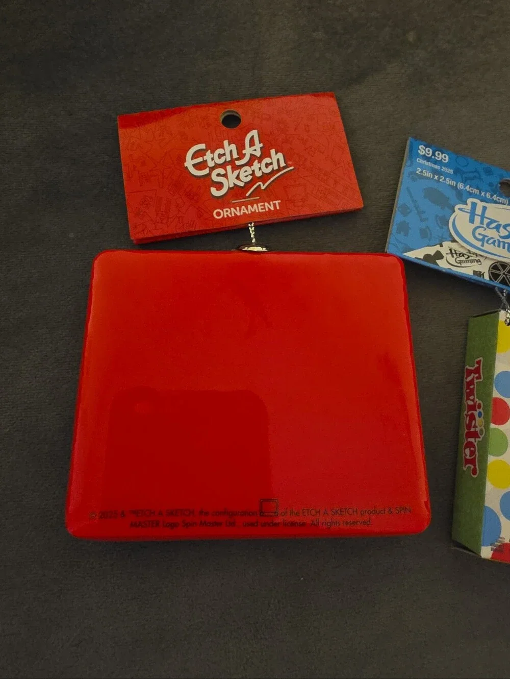 NWT Candy Land & Twister Game Boxes & Etch A Sketch Christmas Tree Ornaments